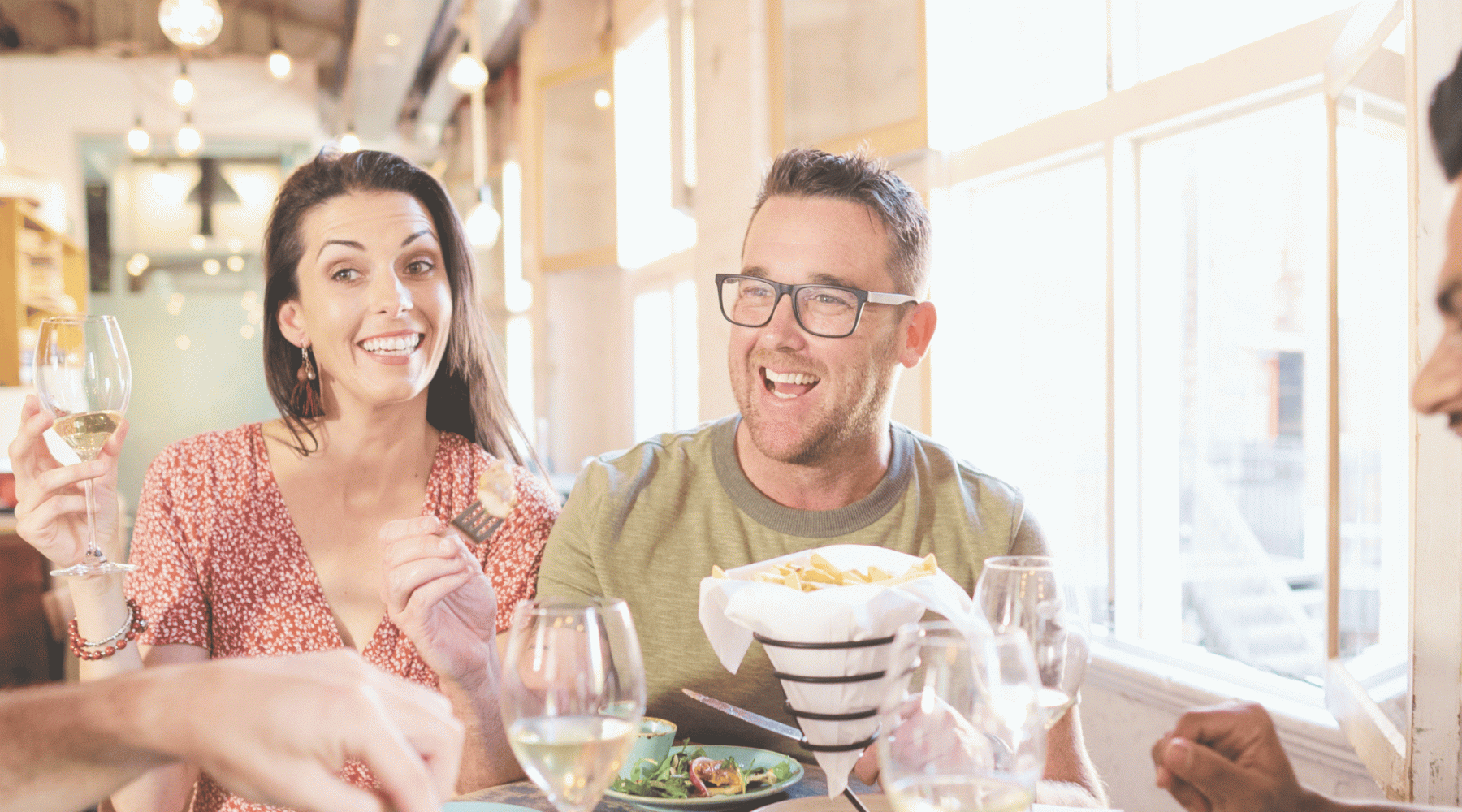 two people at dinner